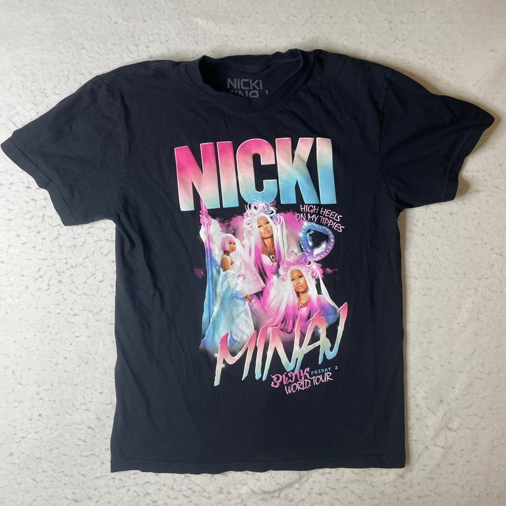 Nicki Minaj T-Shirt Unisex Medium Black Pink Friday 2 World Tour Graphic Tee